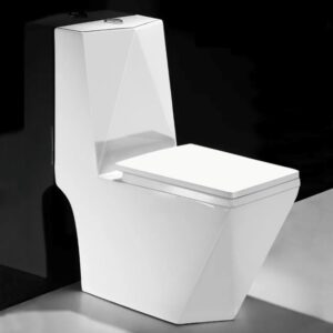 bồn cầu liền khối màu trắng kiểu kim cương