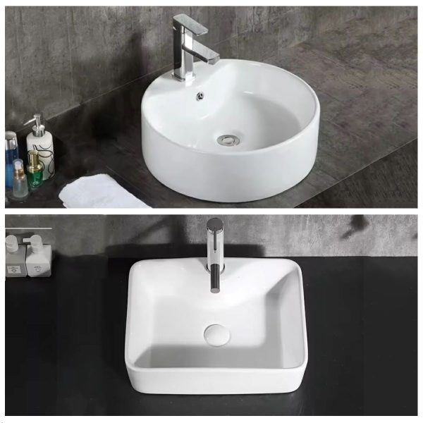 Chậu lavabo đặt bàn màu trắng phong cách hiện đại