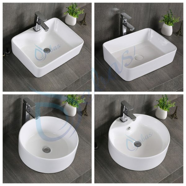 Chậu lavabo đặt bàn màu trắng L301W thiết kế hiện đại