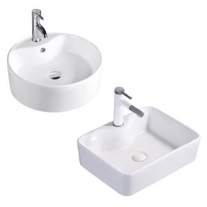 Chậu lavabo đặt bàn màu trắng phong cách hiện đại