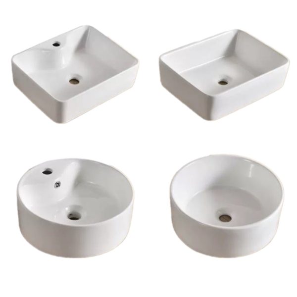 Chậu lavabo đặt bàn màu trắng L301W thiết kế hiện đại