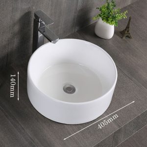 Chậu lavabo đặt bàn màu trắng L301W thiết kế hiện đại Chậu lavabo màu trắng kiểu tròn