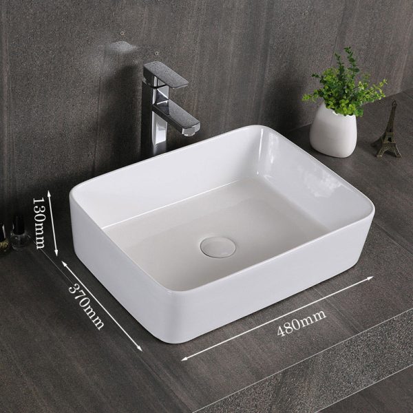 Chậu lavabo màu trắng kiểu vuông