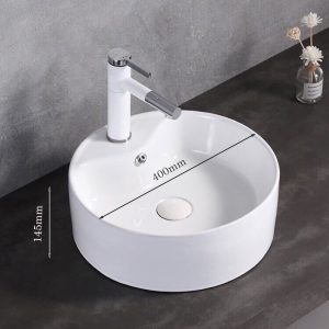 Chậu rửa mặt màu trắng kiểu tròn