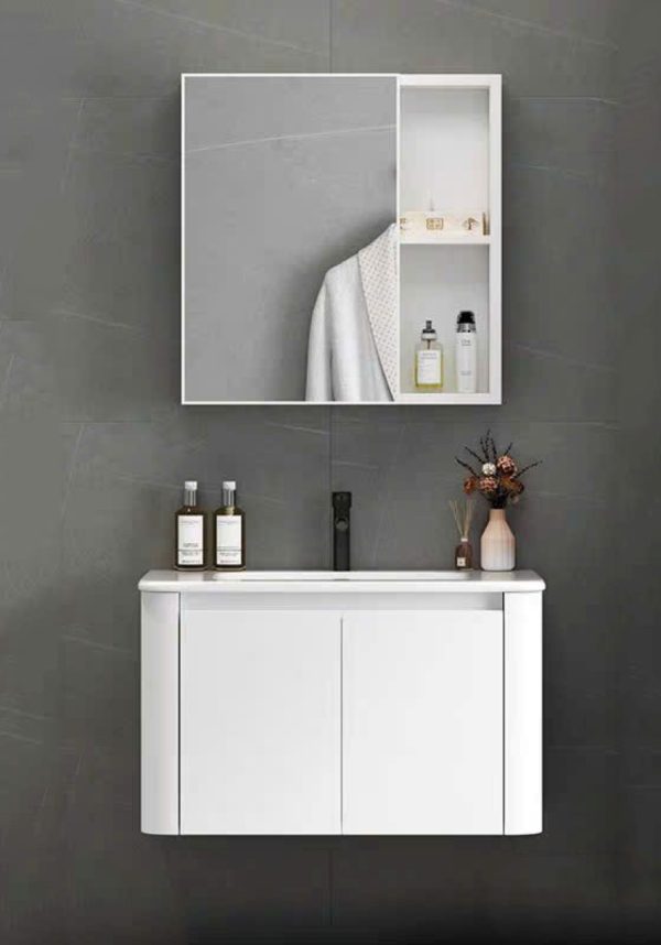 bo tu lavabo treo tuong mau trang bang nhua PVC 1