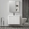 Bộ tủ lavabo treo tường màu trắng TN10T bằng nhựa PVC