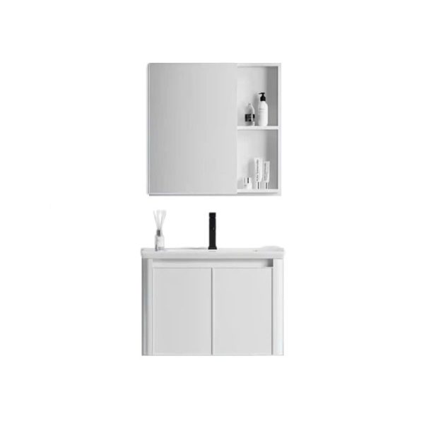 Bộ tủ lavabo treo tường màu trắng TN10T bằng nhựa PVC