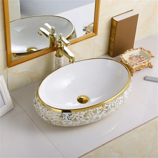 chau lavabo ma vang hinh oval