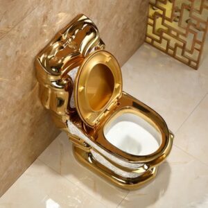 Bồn cầu 2 khối mạ vàng phong cách hoàng gia KD9999 Bồn cầu 2 khối mạ vàng cao cấp sang trọng