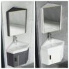 Bộ tủ lavabo treo góc tường bằng nhôm