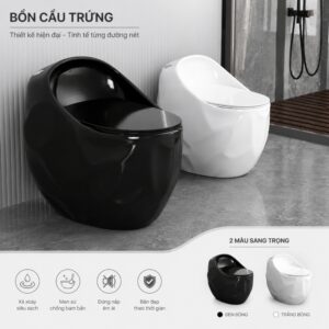Bồn cầu trứng dập nổi kiểu hạt lạc xả xoáy manh