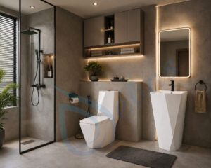 combo bồn cầu lavabo kim cương màu trắng