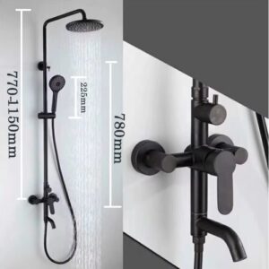 Sen cây nóng lạnh màu đen làm bằng thép không gỉ bền bỉ với môi trường mã S808D Kích thước sen cây nóng lạnh màu đen