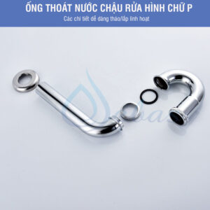 ống thoát nước chậu rửa hình chữ P dễ tháo lắp
