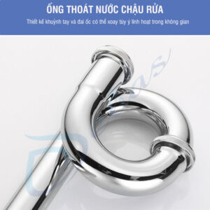 ống thoát nước chậu rửa hình chữ P xoay tùy ý
