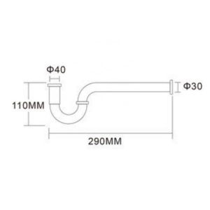 Bộ xả lavabo màu vàng bóng kiểu chữ P