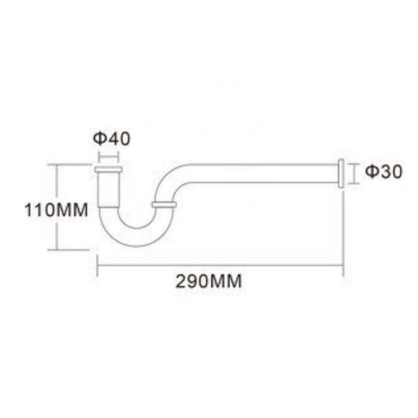 Bộ xả lavabo màu vàng bóng kiểu chữ P