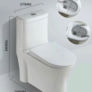 Bồn cầu 1 khối màu trắng tinh tế