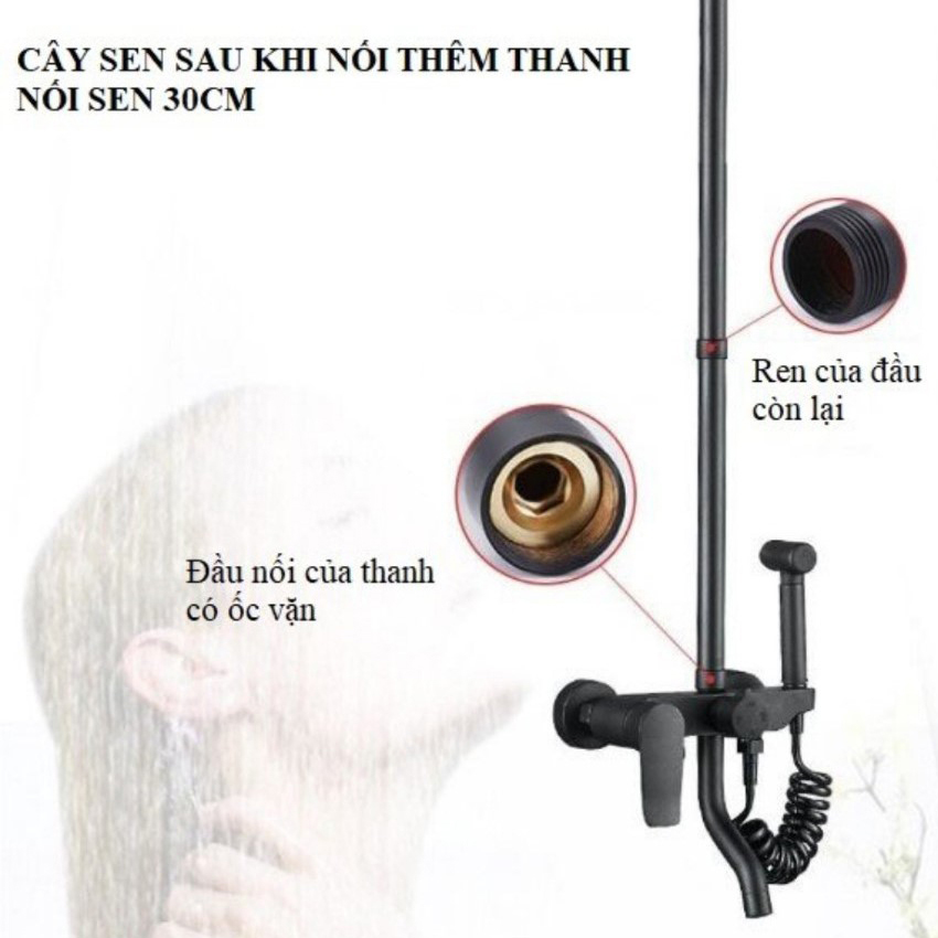 Thanh noi sen bang thep khong gi giup sen cay cao them co 3 mau sac de chon: trang bong, den, xam Thanh nối sen hay cần nối sen