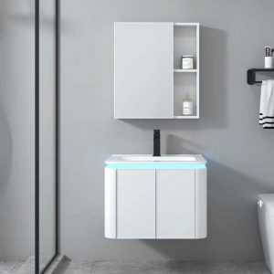 bo tu lavabo treo tuong mau trang co den led 4