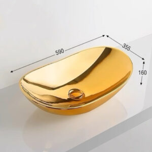 Kích thước lavabo mạ vàng kiểu thuyền