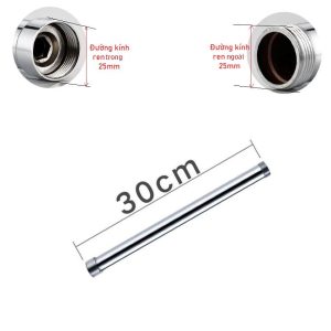 thanh nối sen màu trắng bóng ren 25mm