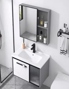 Bộ tủ lavabo treo tường bằng nhôm