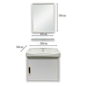 Kích thước bộ tủ lavabo treo tường màu trắng