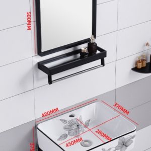 Bộ lavabo treo tường họa tiết bông hoa xinh đẹp