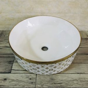 Lavabo đặt bàn mạ vàng