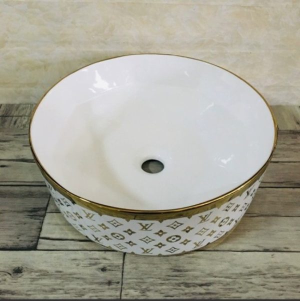 Lavabo đặt bàn mạ vàng