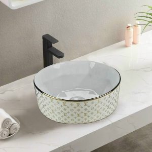 Lavabo đặt bàn mạ vàng