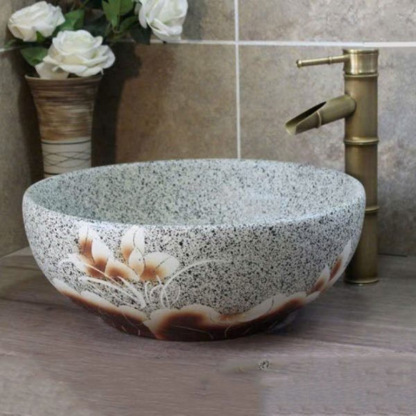 Chậu lavabo nghệ thuật làm bằng gốm sứ