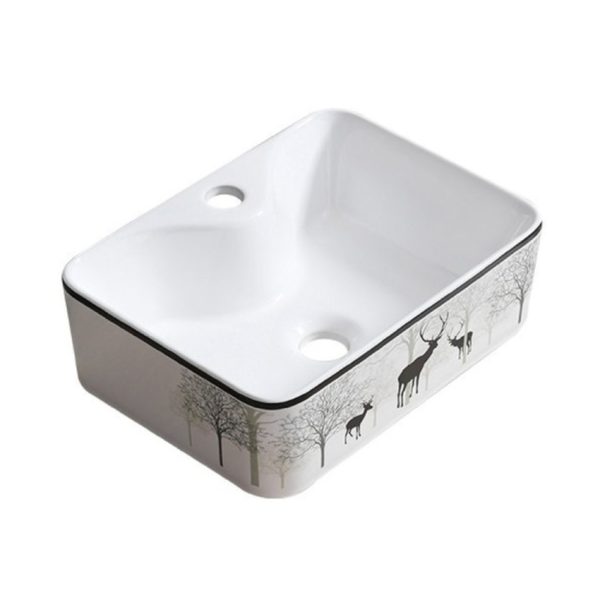 Chậu lavabo hươu nai kiểu vuông