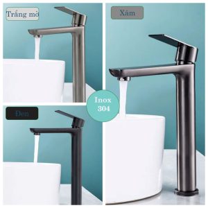 Vòi lavabo lạnh cao 30cm làm bằng thép không gỉ