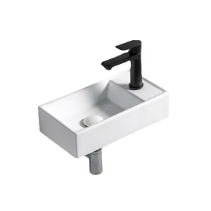 Lavabo treo tường nhỏ gọn màu trắng vuông vức