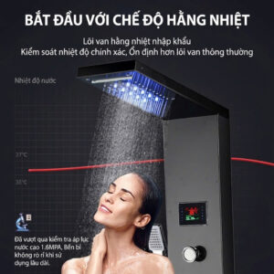 Sen thuyền massage hiển thị nhiệt độ có đèn led làm bằng thép không gỉ cao cấp mã S112F Sen thuyền massage có chế độ hằng nhiệt