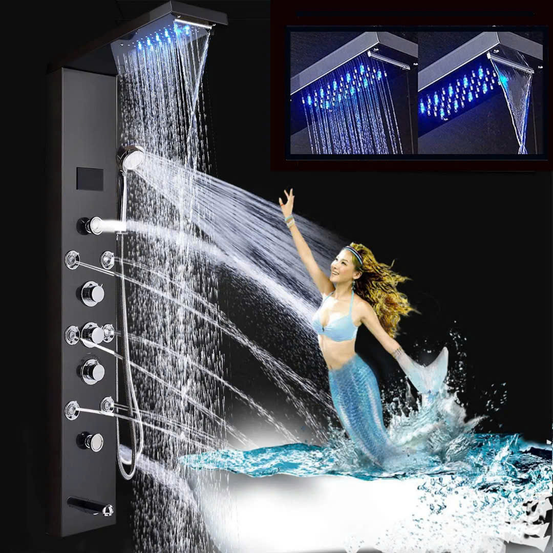 Sen thuyen massage hien thi nhiet do kem den led Sen thuyền massage 5 chế độ phun