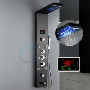 Sen thuyền massage hiển thị nhiệt độ có đèn led làm bằng thép không gỉ cao cấp mã S112F Sen thuyền massage có đèn led và hiển thị nhiệt độ