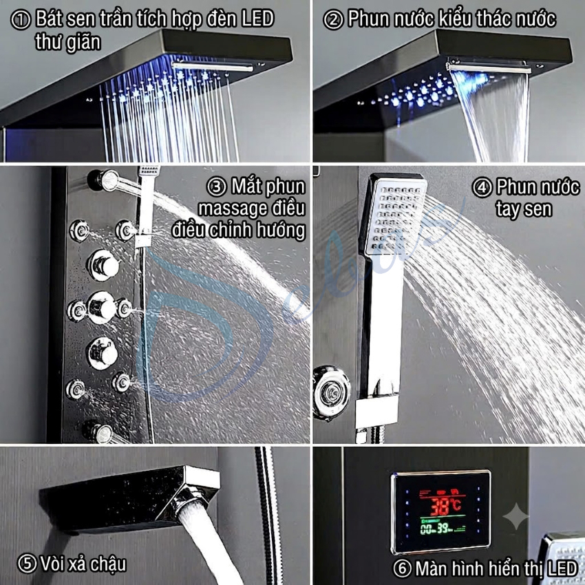 Sen thuyen massage hien thi nhiet do kem den led Sen thuyền massage với 5 chế độ
