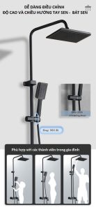 Sen cây màu đen kiểu phím đàn nước nóng lạnh bằng đồng cao cấp S810PD Sen cây màu đen kiểu phím đàn nước nóng lạnh bằng đồng cao cấp