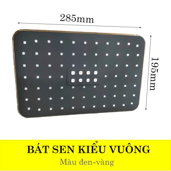 Bát sen tắm màu vàng đen kiểu vuông làm bằng nhựa ABS