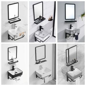 Bộ tủ lavabo treo tường kiểu vuông