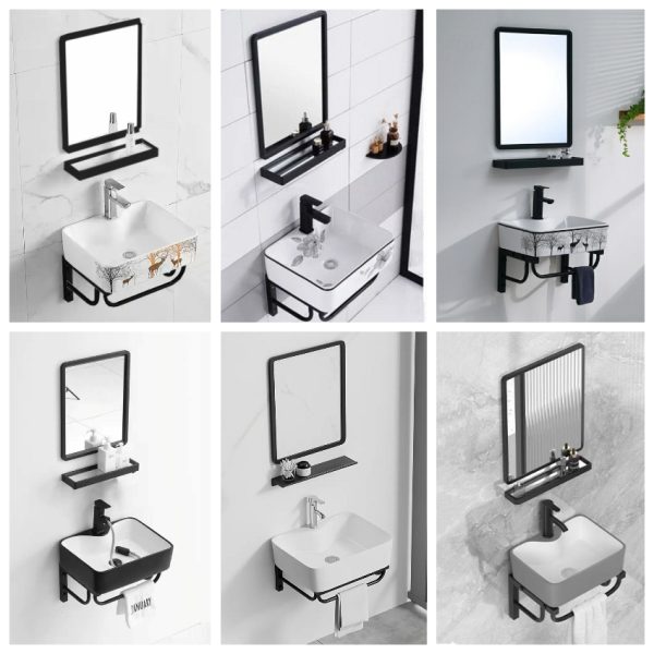 Bộ tủ lavabo treo tường kiểu vuông
