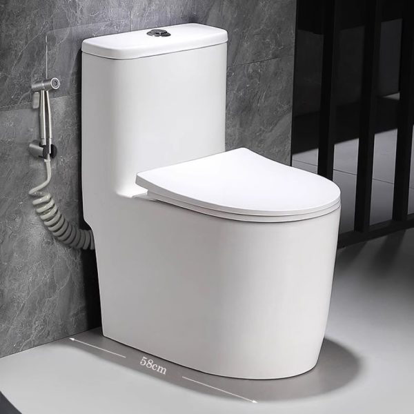 Bồn cầu ngắn 58cm, phù hợp nhà vệ sinh nhỏ gọn