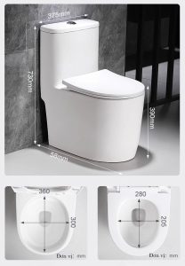 Bồn cầu ngắn 58cm phù hợp các nhà vệ sinh nhỏ, nhà vệ sinh dưới gầm cầu thang mã K58 Bồn cầu ngắn 58cm, phù hợp nhà vệ sinh nhỏ gọn