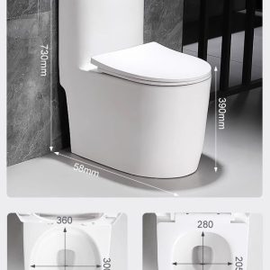 Bồn cầu ngắn 58cm, phù hợp nhà vệ sinh nhỏ gọn
