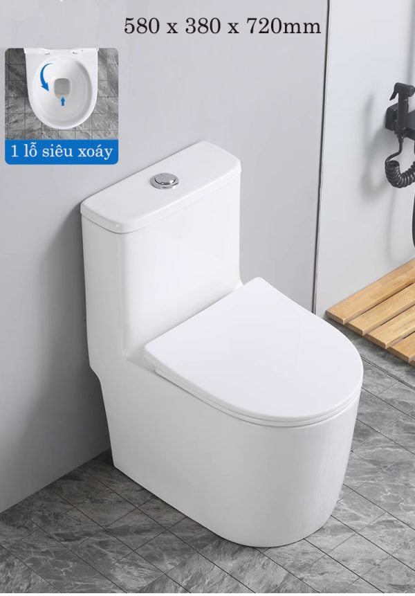Bồn cầu ngắn 58cm, phù hợp nhà vệ sinh nhỏ gọn