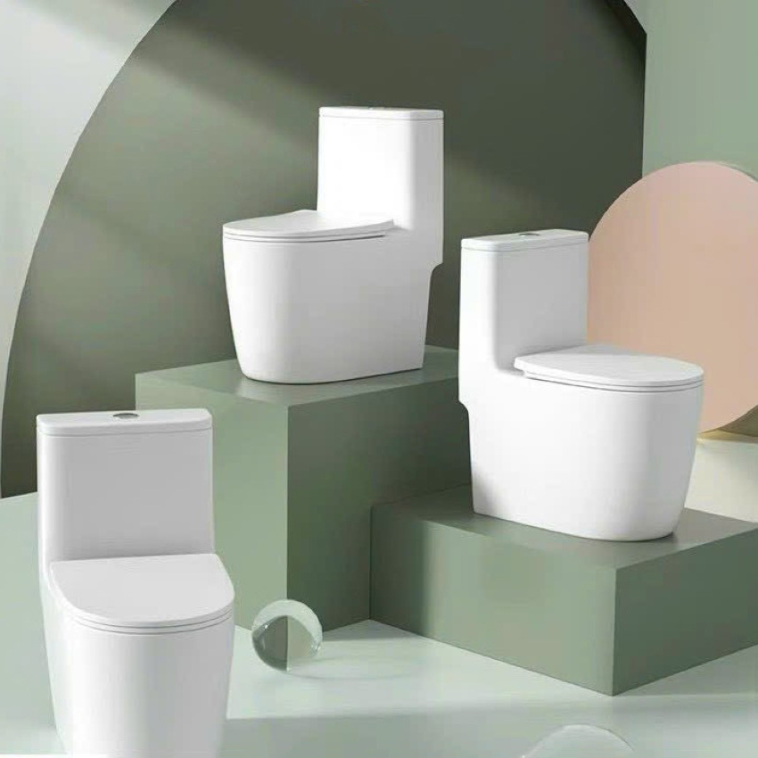 bon cau 1 khoi mau trang thiet ke hien dai chieu dai sieu ngan danh cho nha tam sieu nho Bòn cầu 1 khối dành cho nhà tắm nhỏ gọn