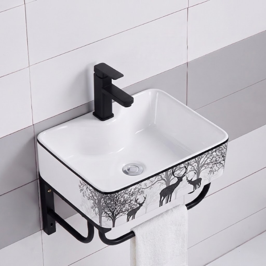 Lavabo treo tuong huou nai tinh te Lavabo treo tường hươu nai